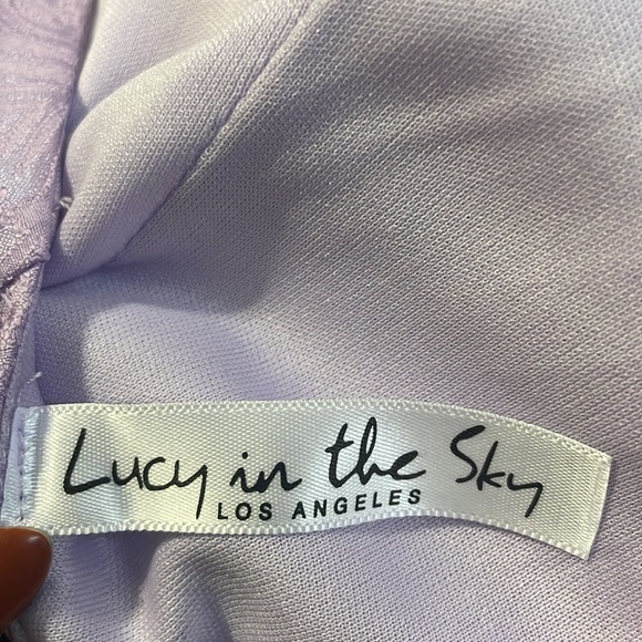 Lucy in The Sky • floral jacquard one shoulder asymmetrical mini dress sz XS - Picture 11 of 11